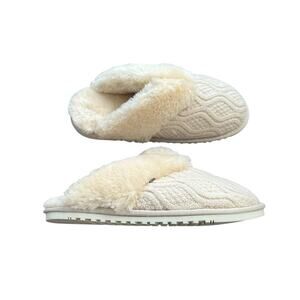 Lamo Knit Beige Caroline Scuff Memory Foam Slippers Women's Size 7 NEW IN BOX